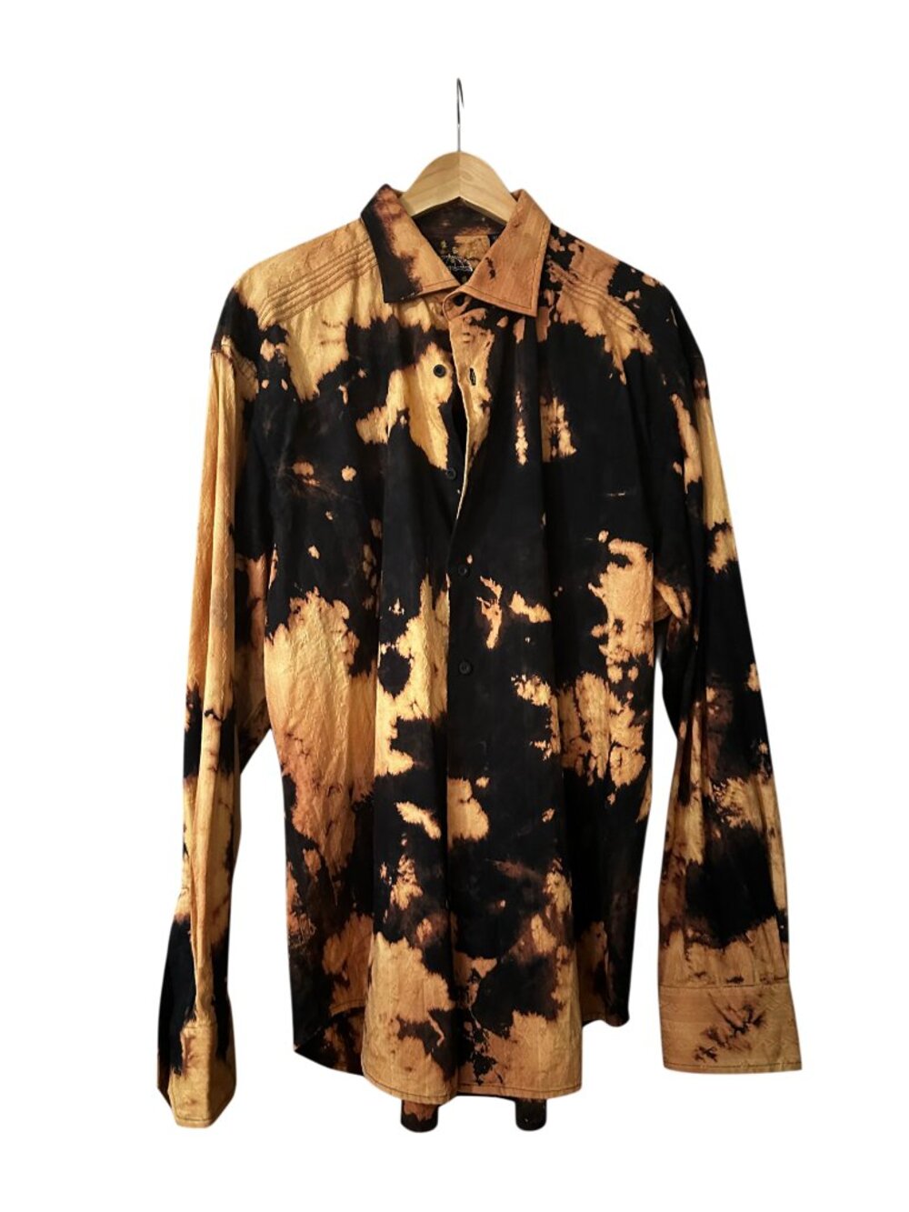 Robert Graham Men’s 2XL Long Sleeve Button-Up Shirt – Abstract Tie-Dye / Acid Wa